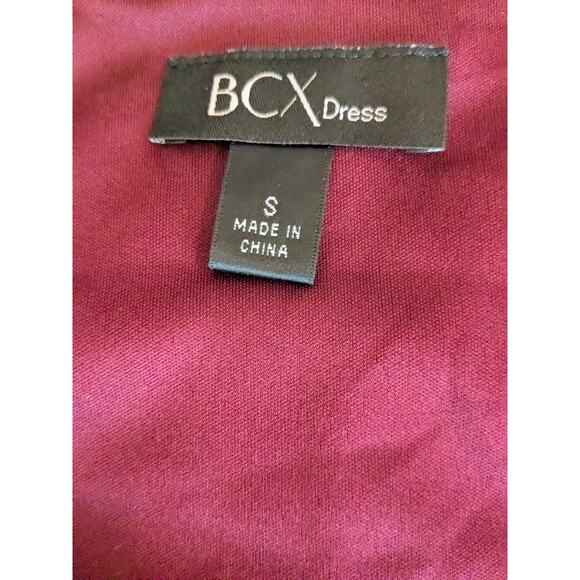 BCX Dress Size Small Red Long Sleeve Faux Wrap Surplice Long Sleeves - Picture 8 of 10